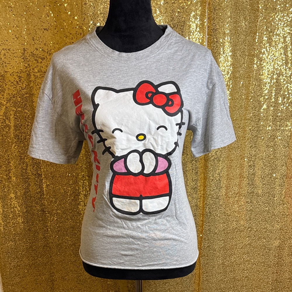 Hello Kitty Gray Tee with Red Accents